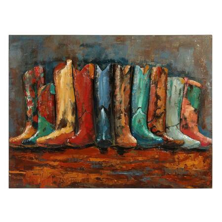 SOLID STORAGE SUPPLIES Primo Mixed Media Hand Painted Iron Wall Sculpture - Line Dance SO2957040